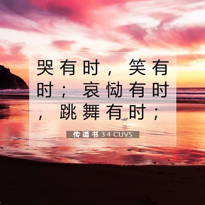 Picture 07 - 传 道 书 3:4 CUVS - 哭 有 时 ， 笑 有 时 ； 哀 恸 有 时 - Bible Verse Picture
