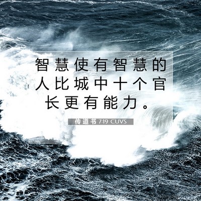 Picture 07 - 传 道 书 7:19 CUVS - 智 慧 使 有 智 慧 的 人 比 城 中 十 - Bible Verse Picture