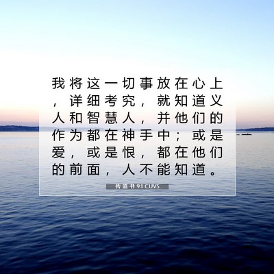 Picture 07 - 传 道 书 9:1 CUVS - 我 将 这 一 切 事 放 在 心 上 ， 详 - Bible Verse Picture