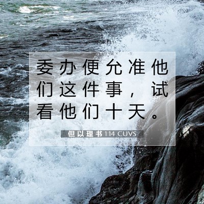 Picture 07 - 但 以 理 书 1:14 CUVS - 委 办 便 允 准 他 们 这 件 事 ， 试 - Bible Verse Picture