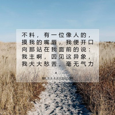 Picture 07 - 但 以 理 书 10:16 CUVS - 不 料 ， 有 一 位 像 人 的 ， 摸 我 - Bible Verse Picture