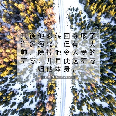 Picture 07 - 但 以 理 书 11:18 CUVS - 其 後 他 必 转 回 夺 取 了 许 多 海 - Bible Verse Picture