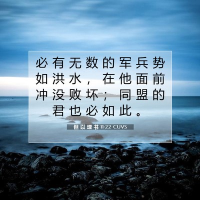 Picture 07 - 但 以 理 书 11:22 CUVS - 必 有 无 数 的 军 兵 势 如 洪 水 ， - Bible Verse Picture