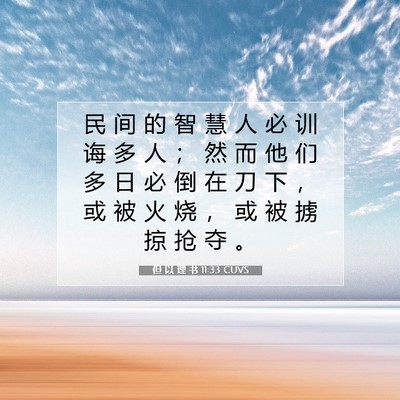 Picture 07 - 但 以 理 书 11:33 CUVS - 民 间 的 智 慧 人 必 训 诲 多 人 ； - Bible Verse Picture
