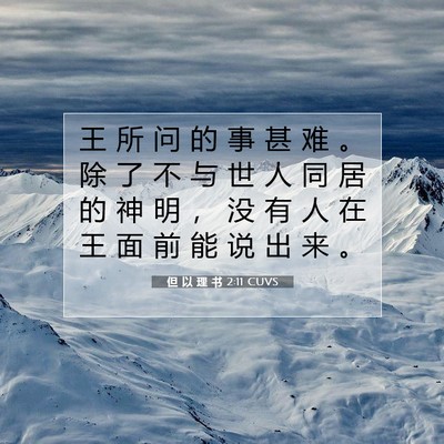 Picture 07 - 但 以 理 书 2:11 CUVS - 王 所 问 的 事 甚 难 。 除 了 不 与 - Bible Verse Picture