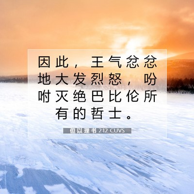 Picture 07 - 但 以 理 书 2:12 CUVS - 因 此 ， 王 气 忿 忿 地 大 发 烈 怒 - Bible Verse Picture