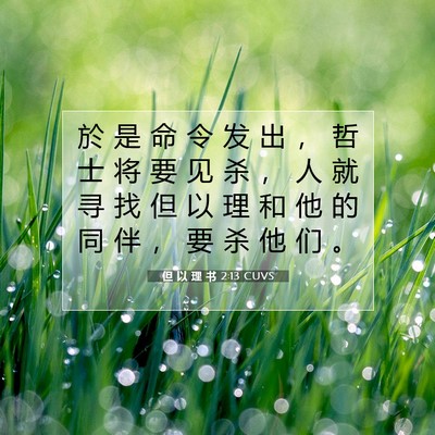 Picture 07 - 但 以 理 书 2:13 CUVS - 於 是 命 令 发 出 ， 哲 士 将 要 见 - Bible Verse Picture