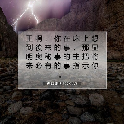 Picture 07 - 但 以 理 书 2:29 CUVS - 王 啊 ， 你 在 床 上 想 到 後 来 的 - Bible Verse Picture