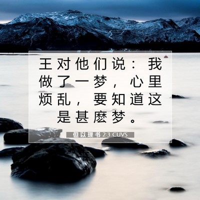 Picture 07 - 但 以 理 书 2:3 CUVS - 王 对 他 们 说 ： 我 做 了 一 梦 ， - Bible Verse Picture
