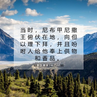 Picture 07 - 但 以 理 书 2:46 CUVS - 当 时 ， 尼 布 甲 尼 撒 王 俯 伏 在 - Bible Verse Picture