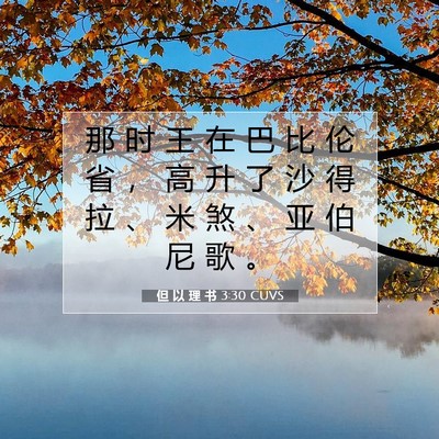 Picture 07 - 但 以 理 书 3:30 CUVS - 那 时 王 在 巴 比 伦 省 ， 高 升 了 - Bible Verse Picture
