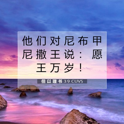 Picture 07 - 但 以 理 书 3:9 CUVS - 他 们 对 尼 布 甲 尼 撒 王 说 ： 愿 - Bible Verse Picture