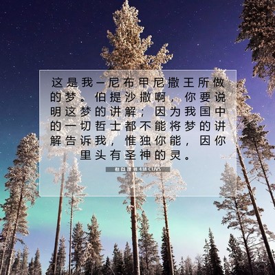Picture 07 - 但 以 理 书 4:18 CUVS - 这 是 我 ─ 尼 布 甲 尼 撒 王 所 做 - Bible Verse Picture