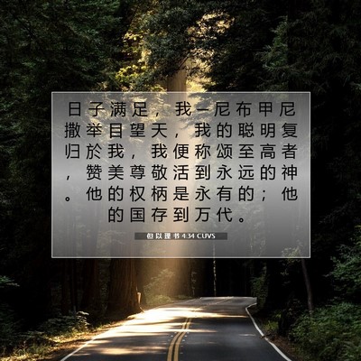 Picture 07 - 但 以 理 书 4:34 CUVS - 日 子 满 足 ， 我 ─ 尼 布 甲 尼 撒 - Bible Verse Picture
