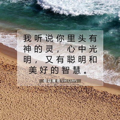 Picture 07 - 但 以 理 书 5:14 CUVS - 我 听 说 你 里 头 有 神 的 灵 ， 心 - Bible Verse Picture