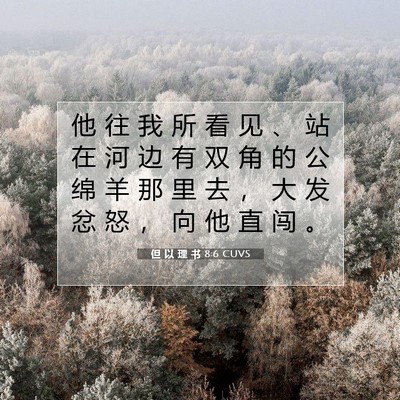 Picture 07 - 但 以 理 书 8:6 CUVS - 他 往 我 所 看 见 、 站 在 河 边 有 - Bible Verse Picture