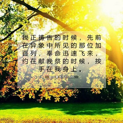 Picture 07 - 但 以 理 书 9:21 CUVS - 我 正 祷 告 的 时 候 ， 先 前 在 异 - Bible Verse Picture