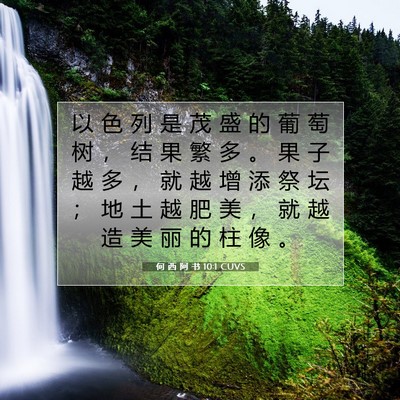 Picture 07 - 何 西 阿 书 10:1 CUVS - 以 色 列 是 茂 盛 的 葡 萄 树 ， 结 - Bible Verse Picture