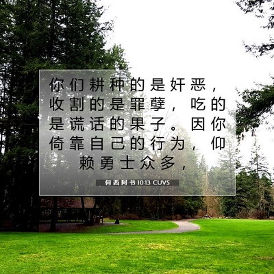 Picture 07 - 何 西 阿 书 10:13 CUVS - 你 们 耕 种 的 是 奸 恶 ， 收 割 的 - Bible Verse Picture