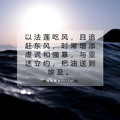 Picture 07 - 何 西 阿 书 12:1 CUVS - 以 法 莲 吃 风 ， 且 追 赶 东 风 ， - Bible Verse Picture