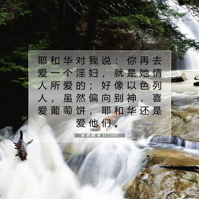Picture 07 - 何 西 阿 书 3:1 CUVS - 耶 和 华 对 我 说 ： 你 再 去 爱 一 - Bible Verse Picture