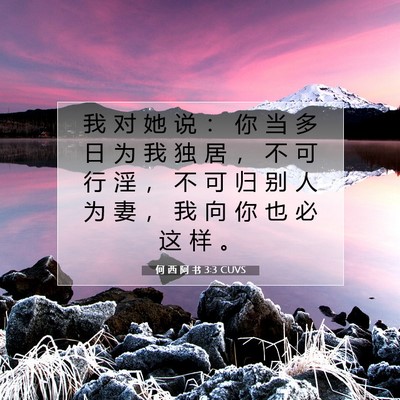 Picture 07 - 何 西 阿 书 3:3 CUVS - 我 对 她 说 ： 你 当 多 日 为 我 独 - Bible Verse Picture
