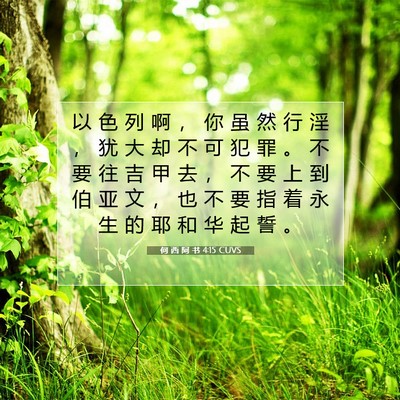 Picture 07 - 何 西 阿 书 4:15 CUVS - 以 色 列 啊 ， 你 虽 然 行 淫 ， 犹 - Bible Verse Picture