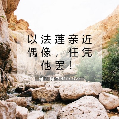 Picture 07 - 何 西 阿 书 4:17 CUVS - 以 法 莲 亲 近 偶 像 ， 任 凭 他 罢 - Bible Verse Picture