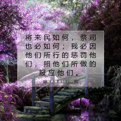 Picture 07 - 何 西 阿 书 4:9 CUVS - 将 来 民 如 何 ， 祭 司 也 必 如 何 - Bible Verse Picture