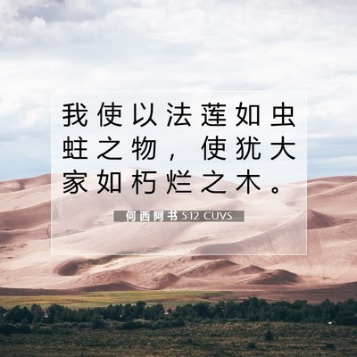 Picture 07 - 何 西 阿 书 5:12 CUVS - 我 使 以 法 莲 如 虫 蛀 之 物 ， 使 - Bible Verse Picture