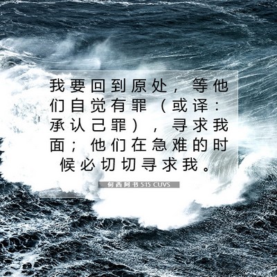Picture 07 - 何 西 阿 书 5:15 CUVS - 我 要 回 到 原 处 ， 等 他 们 自 觉 - Bible Verse Picture
