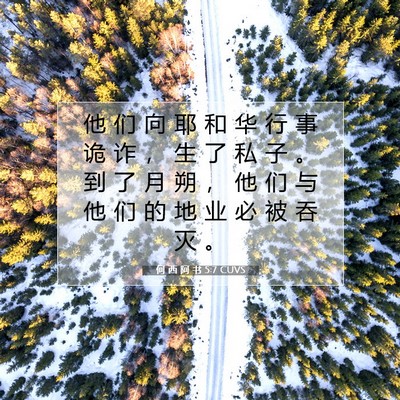 Picture 07 - 何 西 阿 书 5:7 CUVS - 他 们 向 耶 和 华 行 事 诡 诈 ， 生 - Bible Verse Picture