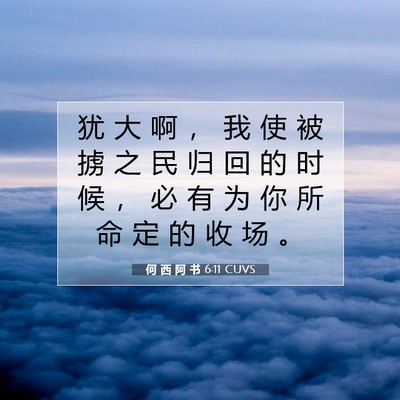 Picture 07 - 何 西 阿 书 6:11 CUVS - 犹 大 啊 ， 我 使 被 掳 之 民 归 回 - Bible Verse Picture