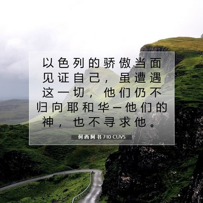 Picture 07 - 何 西 阿 书 7:10 CUVS - 以 色 列 的 骄 傲 当 面 见 证 自 己 - Bible Verse Picture