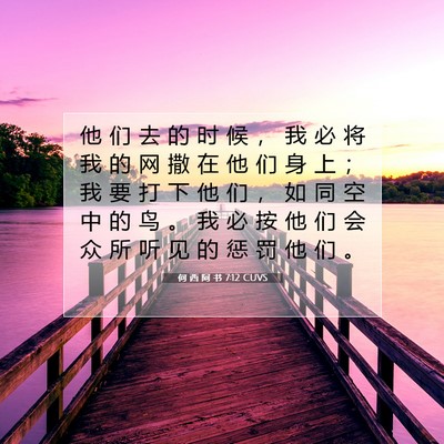 Picture 07 - 何 西 阿 书 7:12 CUVS - 他 们 去 的 时 候 ， 我 必 将 我 的 - Bible Verse Picture