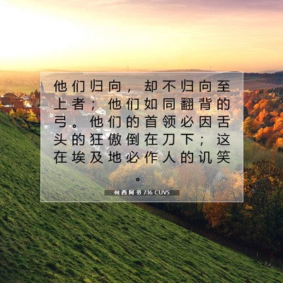 Picture 07 - 何 西 阿 书 7:16 CUVS - 他 们 归 向 ， 却 不 归 向 至 上 者 - Bible Verse Picture