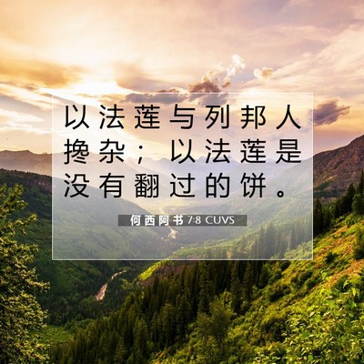Picture 07 - 何 西 阿 书 7:8 CUVS - 以 法 莲 与 列 邦 人 搀 杂 ； 以 法 - Bible Verse Picture