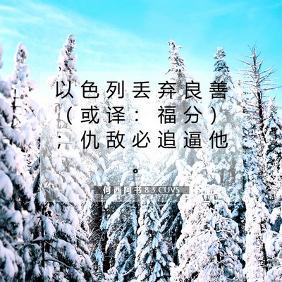 Picture 07 - 何 西 阿 书 8:3 CUVS - 以 色 列 丢 弃 良 善 （ 或 译 ： 福 - Bible Verse Picture