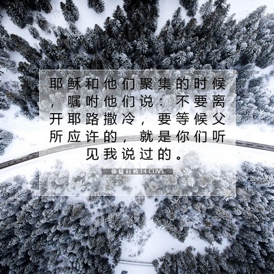 Picture 07 - 使 徒 行 传 1:4 CUVS - 耶 稣 和 他 们 聚 集 的 时 候 ， 嘱 - Bible Verse Picture