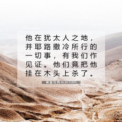 Picture 07 - 使 徒 行 传 10:39 CUVS - 他 在 犹 太 人 之 地 ， 并 耶 路 撒 - Bible Verse Picture