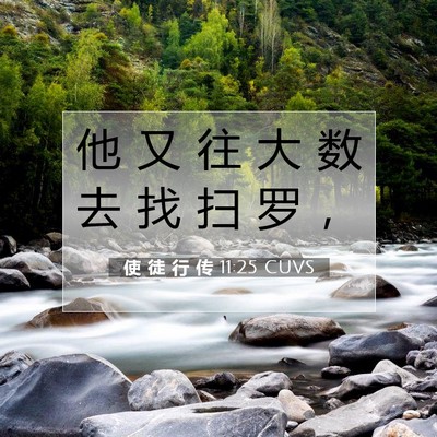 Picture 07 - 使 徒 行 传 11:25 CUVS - 他 又 往 大 数 去 找 扫 罗 - Bible Verse Picture