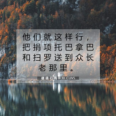 Picture 07 - 使 徒 行 传 11:30 CUVS - 他 们 就 这 样 行 ， 把 捐 项 托 巴 - Bible Verse Picture