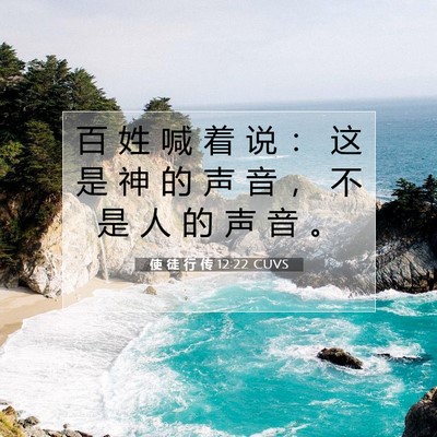 Picture 07 - 使 徒 行 传 12:22 CUVS - 百 姓 喊 着 说 ： 这 是 神 的 声 音 - Bible Verse Picture