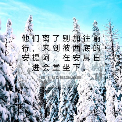 Picture 07 - 使 徒 行 传 13:14 CUVS - 他 们 离 了 别 加 往 前 行 ， 来 到 - Bible Verse Picture