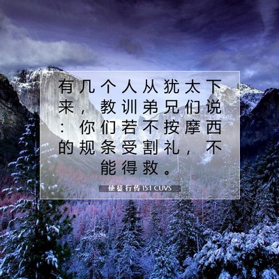 Picture 07 - 使 徒 行 传 15:1 CUVS - 有 几 个 人 从 犹 太 下 来 ， 教 训 - Bible Verse Picture