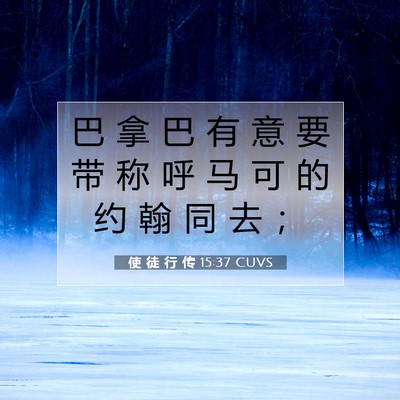 Picture 07 - 使 徒 行 传 15:37 CUVS - 巴 拿 巴 有 意 要 带 称 呼 马 可 的 - Bible Verse Picture