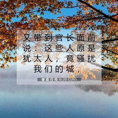 Picture 07 - 使 徒 行 传 16:20 CUVS - 又 带 到 官 长 面 前 说 ： 这 些 人 - Bible Verse Picture