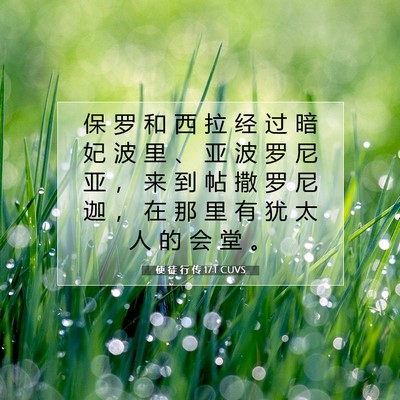 Picture 07 - 使 徒 行 传 17:1 CUVS - 保 罗 和 西 拉 经 过 暗 妃 波 里 、 - Bible Verse Picture