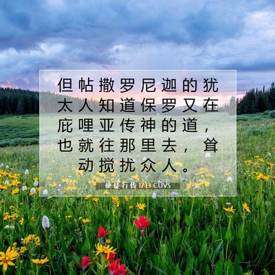 Picture 07 - 使 徒 行 传 17:13 CUVS - 但 帖 撒 罗 尼 迦 的 犹 太 人 知 道 - Bible Verse Picture