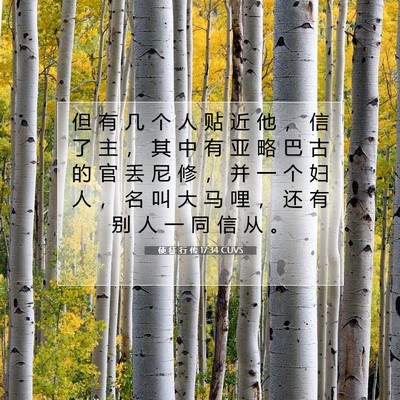 Picture 07 - 使 徒 行 传 17:34 CUVS - 但 有 几 个 人 贴 近 他 ， 信 了 主 - Bible Verse Picture